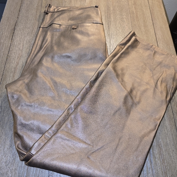 Sharon  Young Sz. 10 Bronze Leather Pants - Picture 9 of 11